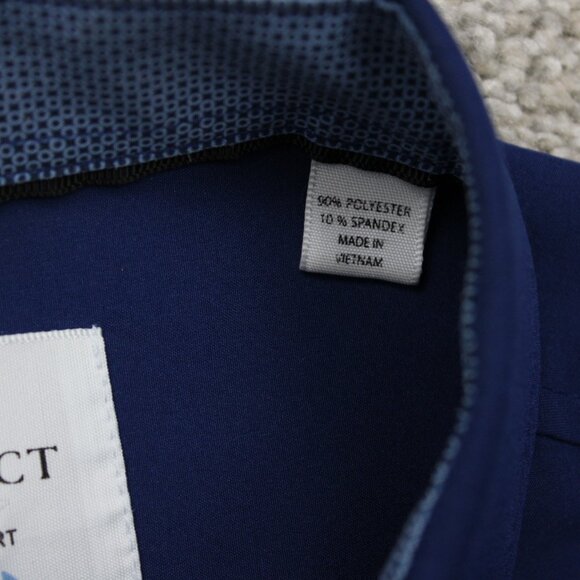 Construct Shirt Mens XL, 17-17 1/2, 34/35 Blue Slim Fit 4 Way Stretch Flip Cuff - Picture 9 of 13